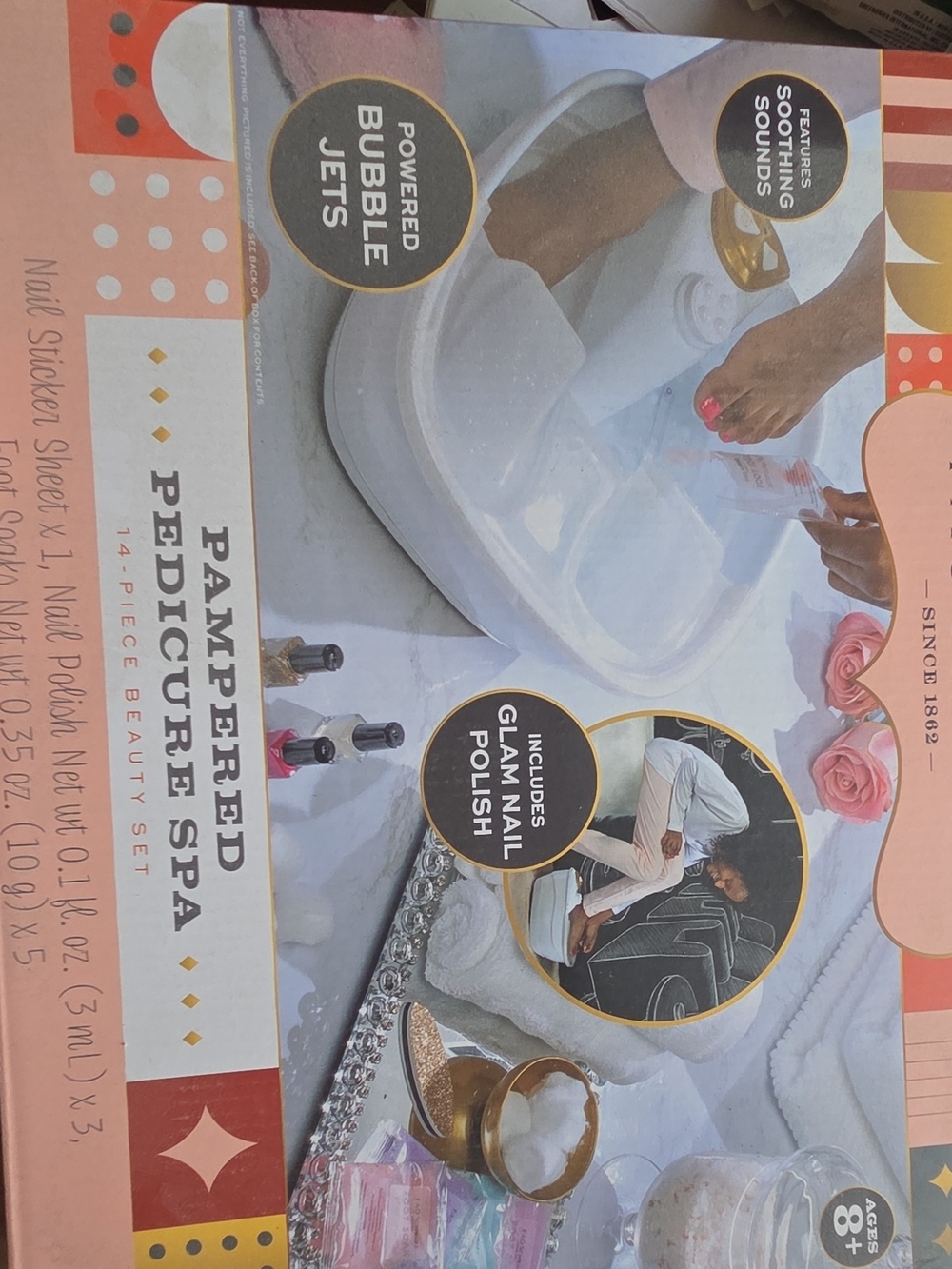 FAO Schwarz Pink, White and Gold Kids Pampered Pedicure Spa Playset